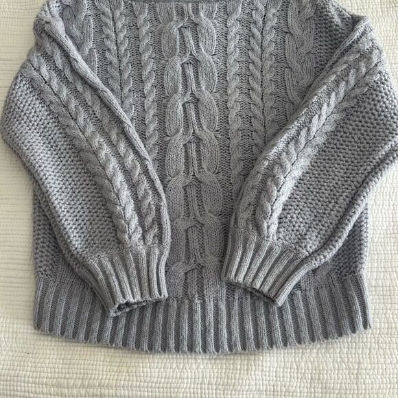 Military Hippie Women’s Lavender Cable Knit Cropped Sweater Estimated Size Large - Picture 9 of 9